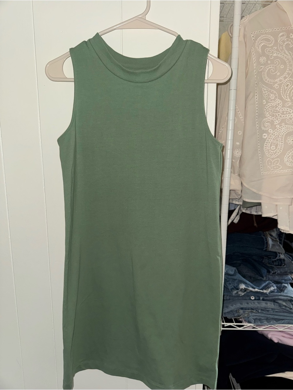 A New Day Green Sleeveless Knit Shift Dress